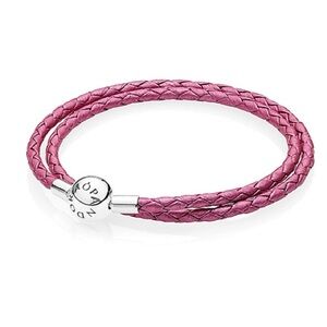 Pandora Pink Braided Leather Bracelet
